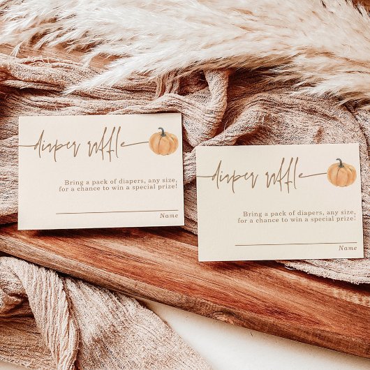 おむつラッフルカード、秋カボチャ赤ちゃんシャワー 招待状