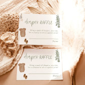 おむつラッフルカード | Sage Green Boyベビーシャワー 招待状