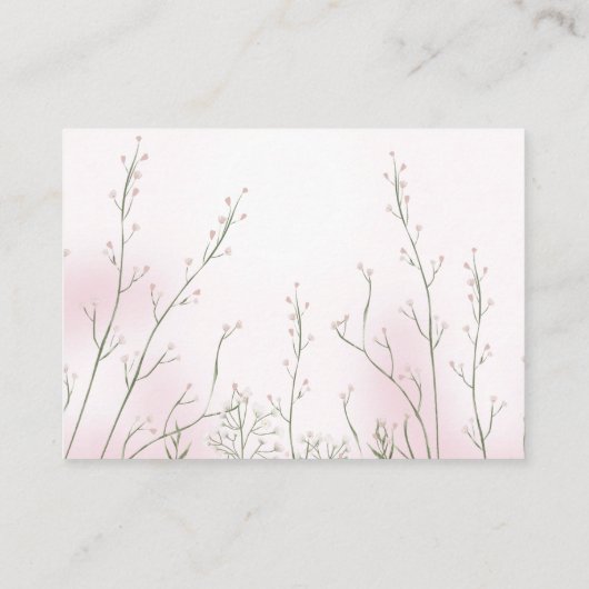 おむつラッフルガールピンクフローラベビーシャワー エンクロージャーカード (裏面)