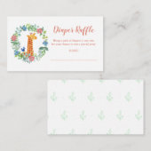 おむつラッフルキリンフローラリースベビーシャワー エンクロージャーカード (正面/裏面)