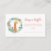 おむつラッフルキリンフローラリースベビーシャワー エンクロージャーカード (正面)
