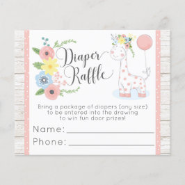 おむつラッフルキリン赤ちゃんシャワーゲーム入場カード チラシ