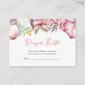 おむつラッフルクリスマスサンタピンクベビーシャワー エンクロージャーカード (正面)