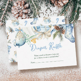 おむつラッフルクリスマスサンタブルーベビーシャワー エンクロージャーカード