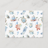 おむつラッフルクリスマスサンタブルーベビーシャワー エンクロージャーカード (裏面)