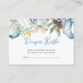 おむつラッフルクリスマスサンタブルーベビーシャワー エンクロージャーカード (正面)