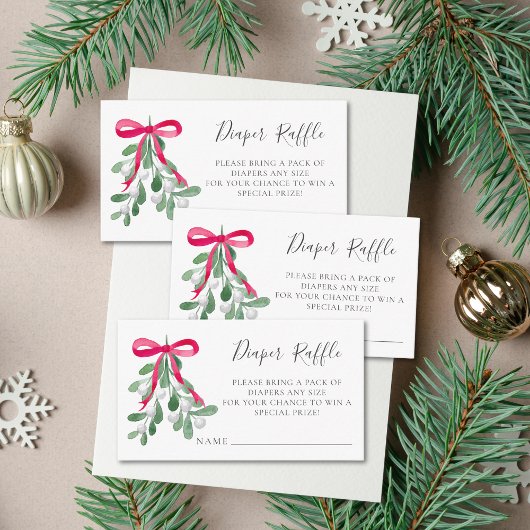 おむつラッフルクリスマスベビーシャワー エンクロージャーカード