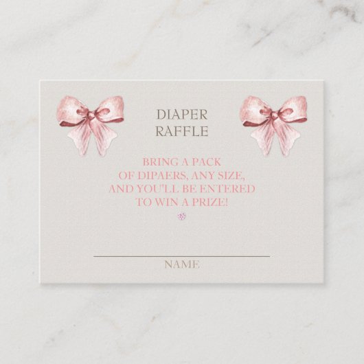 おむつラッフルクロザラインガールピンクアイボリー エンクロージャーカード (正面)