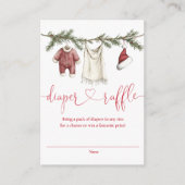 おむつラッフルクロザライン冬のベビーシャワー エンクロージャーカード (正面)