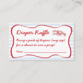 おむつラッフルクロフィッシュ赤ちゃんシャワーを沸騰 エンクロージャーカード (正面)