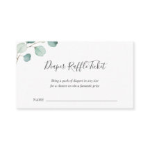 おむつラッフルグリーンリーユーカリ赤ちゃんシャワー