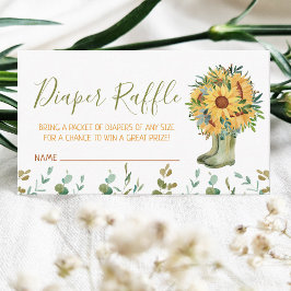 おむつラッフルグリーンレインブーツ エンクロージャーカード