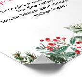 おむつラッフルゲームウィンターレッドポインセチアPinecones ポスター (角)