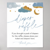 おむつラッフルゲームキラキラ小さな星ベビーシャワー ポスター (正面)