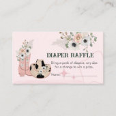 おむつラッフルゲームサドルアップウェスタン女性のカーボーイテーマ エンクロージャーカード (正面)