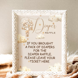 おむつラッフルゲームテディベアバルーンThemeSign ポスター