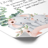 おむつラッフルゲームベビーエレファントピンクバルーン ポスター (角)