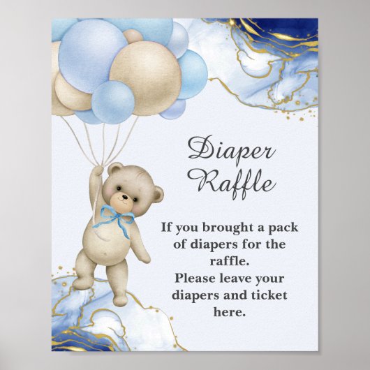 おむつラッフルゲーム我々は青いバルーンを心底待ちできる ポスター (正面)