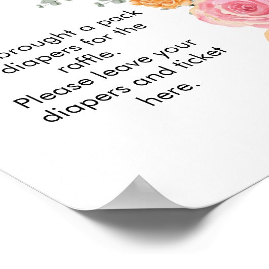 おむつラッフルゲーム秋パンプキンブルガンディーピンク ポスター (角)