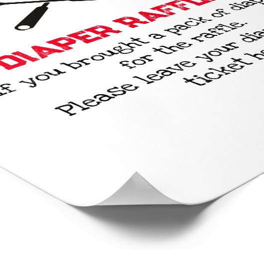 おむつラッフルゲームBBQフォークスプーン赤ちゃんシャワー ポスター (角)