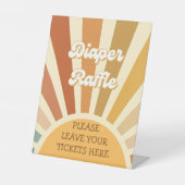 おむつラッフルサインはこちらオベビーフラワー開花 台座サイン (正面)