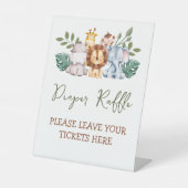 おむつラッフルサインはこちらジャングルベビーシャワー 台座サイン (正面)