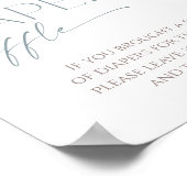 おむつラッフルサインほこりっぽい青いワイルドフラワー ポスター (角)