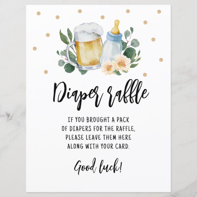 おむつラッフルサインゲームベビーが緑を醸造している (正面)