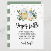 おむつラッフルサインゲームベビーが緑を醸造している 招待状 (正面/裏面)