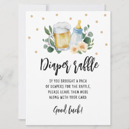 おむつラッフルサインゲームベビーが緑を醸造している 招待状