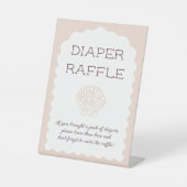 おむつラッフルサインビーチベビーシーシェルベビーシャワー 台座サイン (正面)