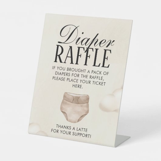 おむつラッフルサインベビーが赤ちゃんシャワーを醸造している 台座サイン (正面)