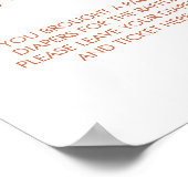 おむつラッフルサインボホミニマルハートテラコッタ ポスター (角)