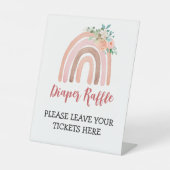 おむつラッフルサインボホレインボーベビーシャワー 台座サイン (正面)