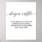 おむつラッフルサインモダンミニマルシンプルリスト ポスター (正面)