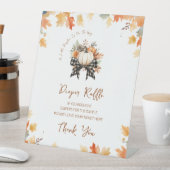 おむつラッフルサインリトルカボチャ秋ベビーシャワー 台座サイン (インサイチュ)