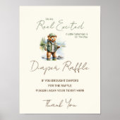 おむつラッフルサインリール興奮ベビーシャワー ポスター (正面)