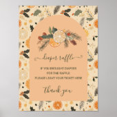 おむつラッフルサイン冬の柑橘系ベビーシャワー ポスター (正面)