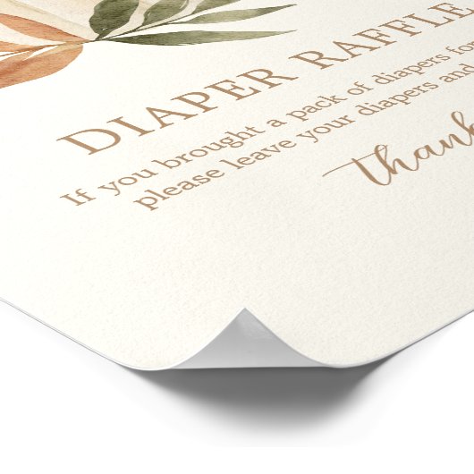 おむつラッフルサイン小さなかぼちゃの赤ちゃんシャワー ポスター (角)