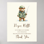 おむつラッフルサイン小さな漁師の赤ちゃんシャワー ポスター (正面)