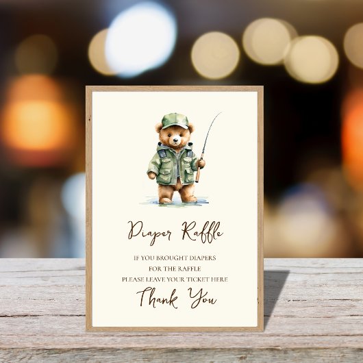 おむつラッフルサイン小さな漁師の赤ちゃんシャワー ポスター