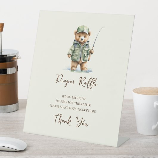 おむつラッフルサイン小さな漁師の赤ちゃんシャワー 台座サイン (インサイチュ)