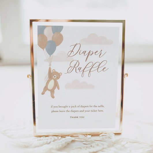 おむつラッフルサイン我々は赤ちゃんシャワーを心待ちできる ポスター