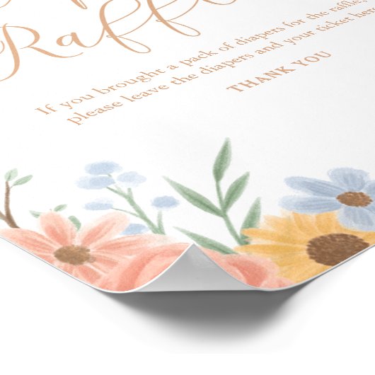 おむつラッフルサイン甘い缶蜂の赤ちゃんシャワー ポスター (角)