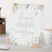 おむつラッフルサイン甘い缶蜂の赤ちゃんシャワー 台座サイン (インサイチュ)