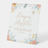 おむつラッフルサイン甘い缶蜂の赤ちゃんシャワー 台座サイン (正面)