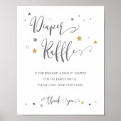 おむつラッフルサイン男女兼用ベビーシャワー ポスター (正面)