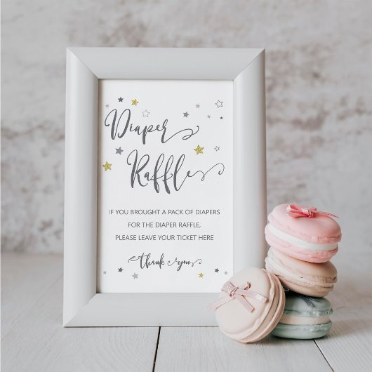 おむつラッフルサイン男女兼用ベビーシャワー ポスター
