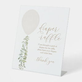 おむつラッフルサイン白バルーン赤ちゃんシャワー 台座サイン