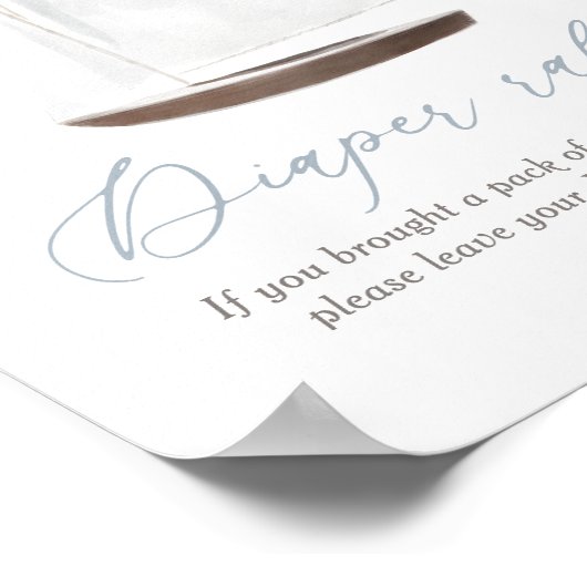 おむつラッフルサイン航海の帆船ベビーシャワー ポスター (角)